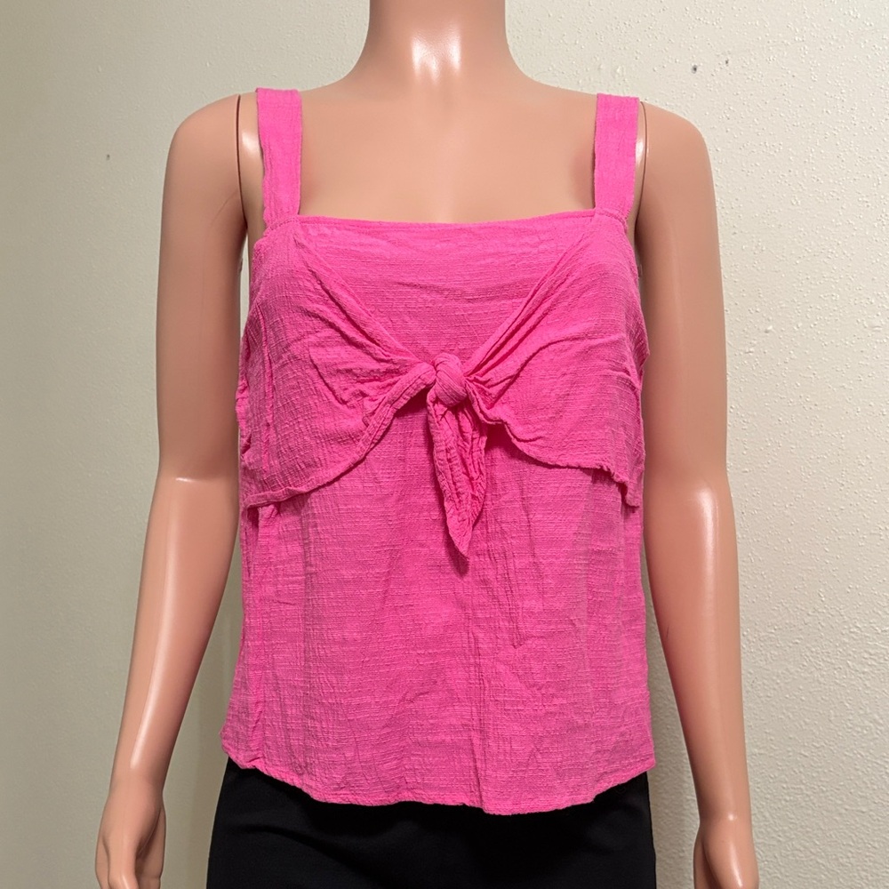 Eesome Fuchsia Knotted Tank Top